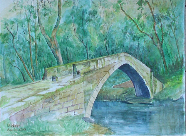 El viejo puente Watercolour Paper Landscaping