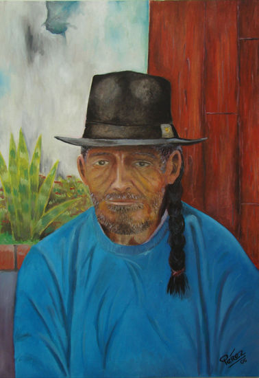 INDIO NOSTÁLGICO Óleo Lienzo Retrato