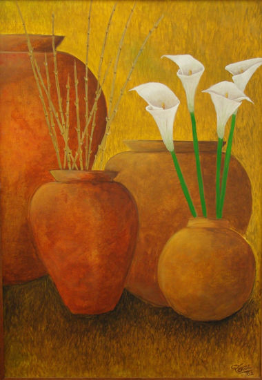 VASIJAS DE BARRO Oil Canvas Still Life Paintings