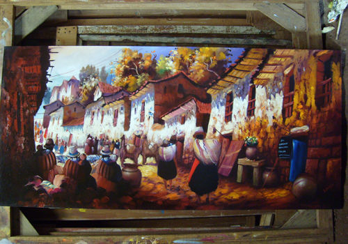 paisajes de cusco Oil Canvas Landscaping