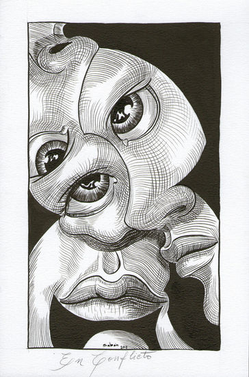 Saban pinturas - Saban arte - Guatemala Ink Paper Figure Painting