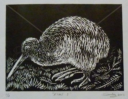 KIWI 1 Linocut