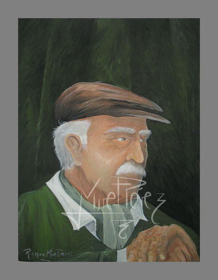 Viendo el tiempo pasar Oil Canvas Portrait