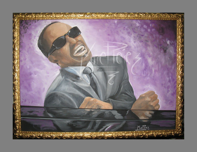 Ray Charles Oil Canvas Portrait