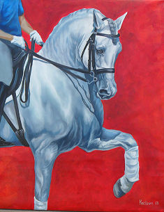 Caballo blanco Oil Canvas Animals