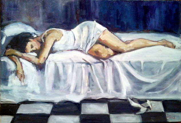 DESCANSO Oil Canvas Figure Painting