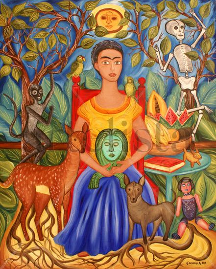 HOMENAJE A FRIDA, ICONO DE CARÁCTER FEMENINO Oil Canvas Figure Painting