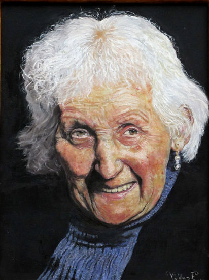 LA ANCIANA Óleo Tabla Retrato