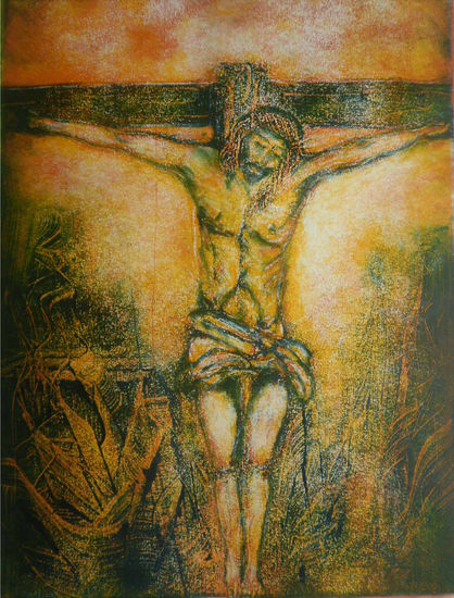 el cristo Mixed media Paper Figure Painting