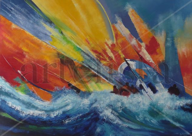 NAUFRAGIO Oil Canvas Marine Painting