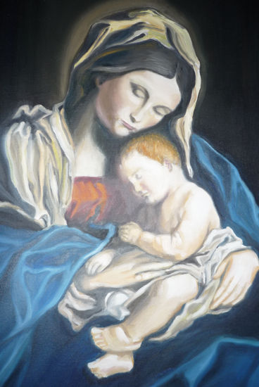 la virgen y el niño I Oil Canvas Figure Painting