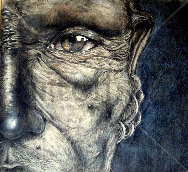 "Mursi in black" Pastel Panel Portrait