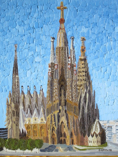 Basílica de la Sagrada Familia Óleo Lienzo Paisaje