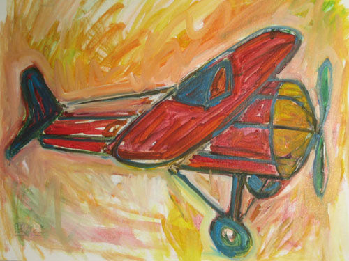 AVIONETA ROJA Oil Canvas Others