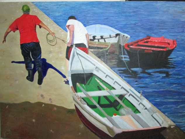 marineros2 Oil Canvas Marine Painting