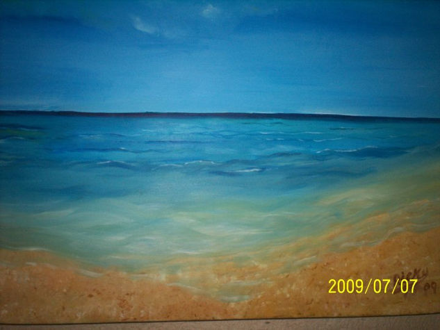 Paya Dominicana Oil Canvas Marine Painting