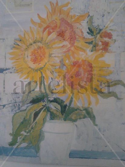 Mi girasol Oil Card Floral Painting