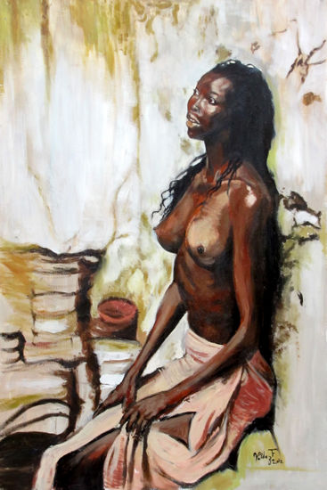 ESPERANZA Oil Panel Figure Painting