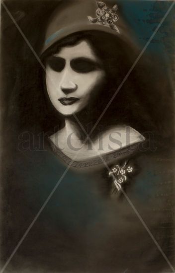 Catrina de los 30s ( Catrina of the tirthies) Pastel Papel Retrato