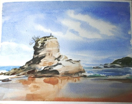 Roca en la playa