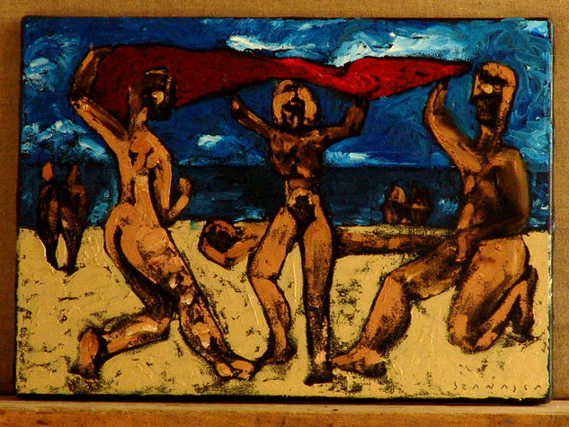 LES DAMES SUR LA PLAYA 3 Oil Canvas Nude Paintings