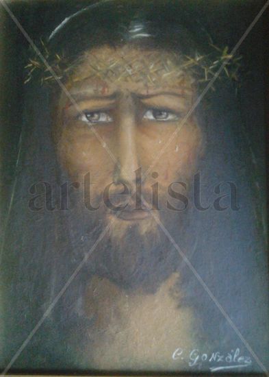 Agonía de Cristo Oil Panel Portrait