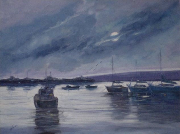 Valaparaiso el puerto Oil Canvas Marine Painting