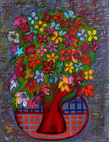 FLORES INQUIETAS Acrylic Canvas Floral Painting