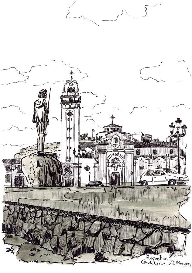 Mencey con la Basílica al fondo