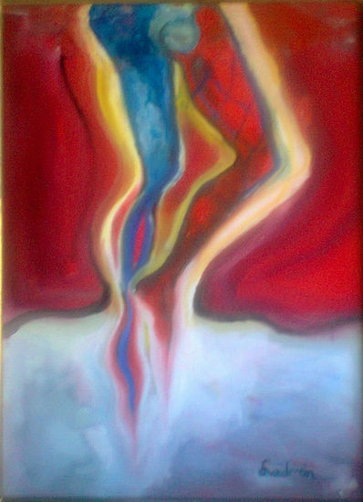 DANZANTE - DANCING Oil Canvas Figure Painting