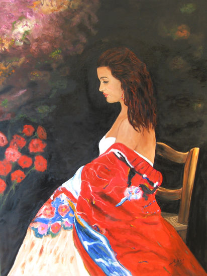 La flor de mi sangre Oil Canvas Portrait