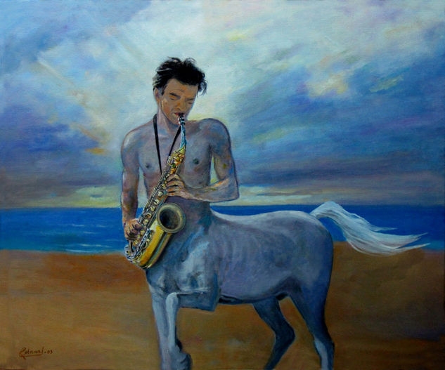 Centauro músico Oil Canvas Figure Painting