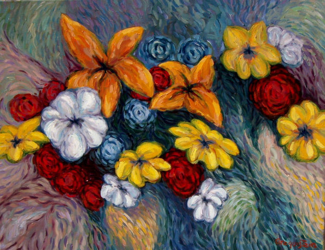 Flores Oil Canvas Floral Painting