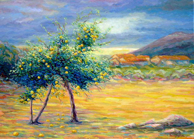 Naranjos en San Miguel Oil Canvas Landscaping