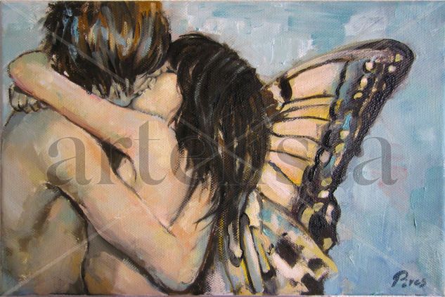 Beso alado Oil Canvas Nude Paintings