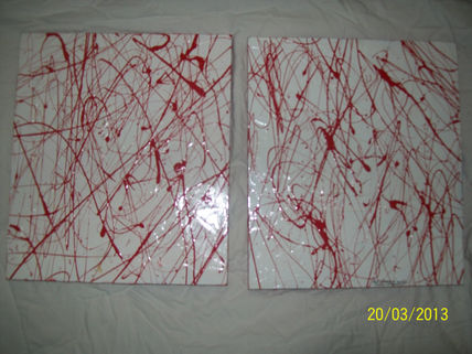 Diptico rojo y blanco