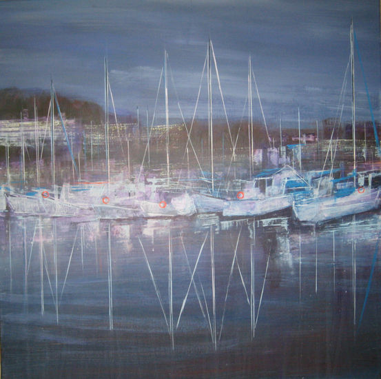 Puerto de Cartagena Acrylic Canvas Marine Painting