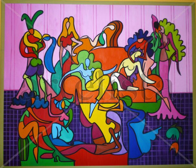 Retrato de familia en el pez verde