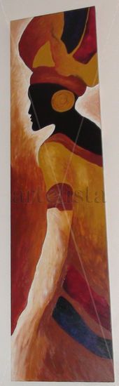 Africana Acrylic Panel Figure Painting