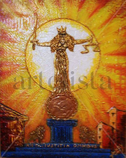 "LA JUSTICIA" Acrylic Canvas Figure Painting