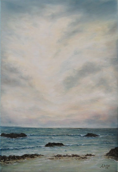 Atardecer 6 Oil Canvas Marine Painting