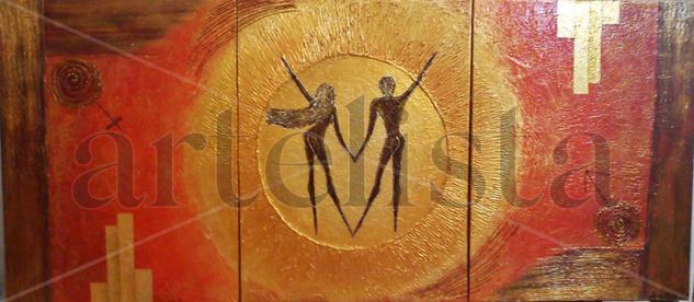 "PAREJA ENAMORADA II" Acrylic Canvas Figure Painting