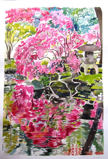 Jardín japonés Watercolour Paper Landscaping