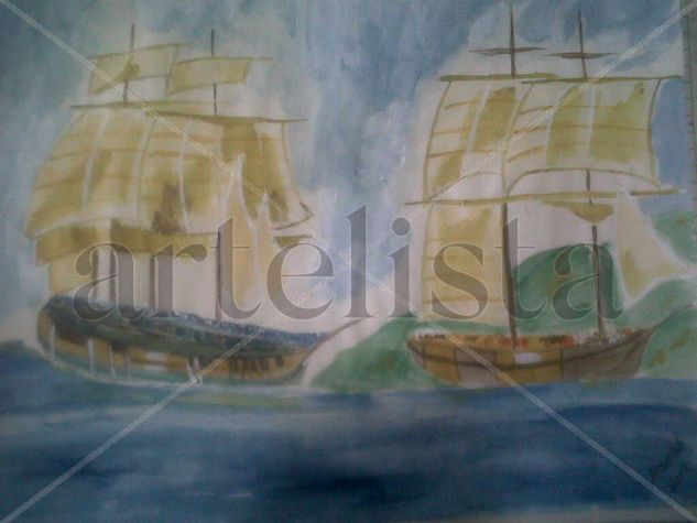 VELERO6 Watercolour Card Marine Painting