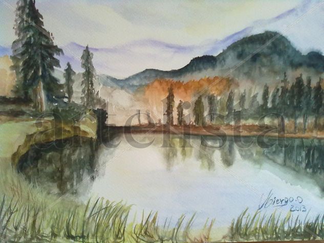 Paisaje Watercolour Card Landscaping