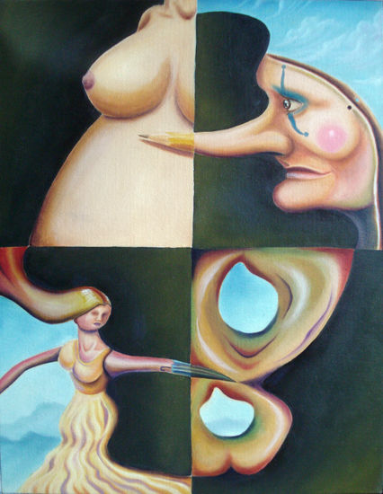 Saban Arte  -  hermanosaban - Saban pinturas - Guatemala Oil Canvas Figure Painting