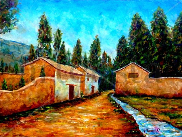 CAMINO DE ACOLLA. Oil Canvas Landscaping