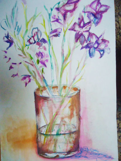 gladiolas se secan... Watercolour Paper Floral Painting