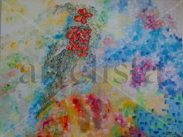 Mujer Acrylic Canvas Floral Painting