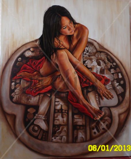 La piel de la historia Oil Canvas Nude Paintings